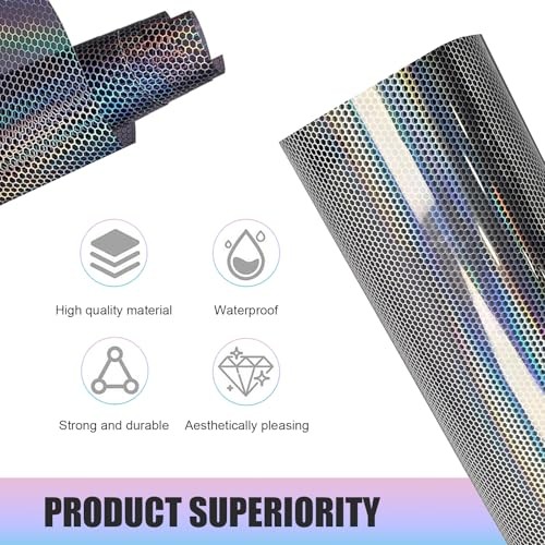 Car Light Tint Film, 11.8″ x 39.3″ Laser Honeycomb Car Rear Tail Light Lamp