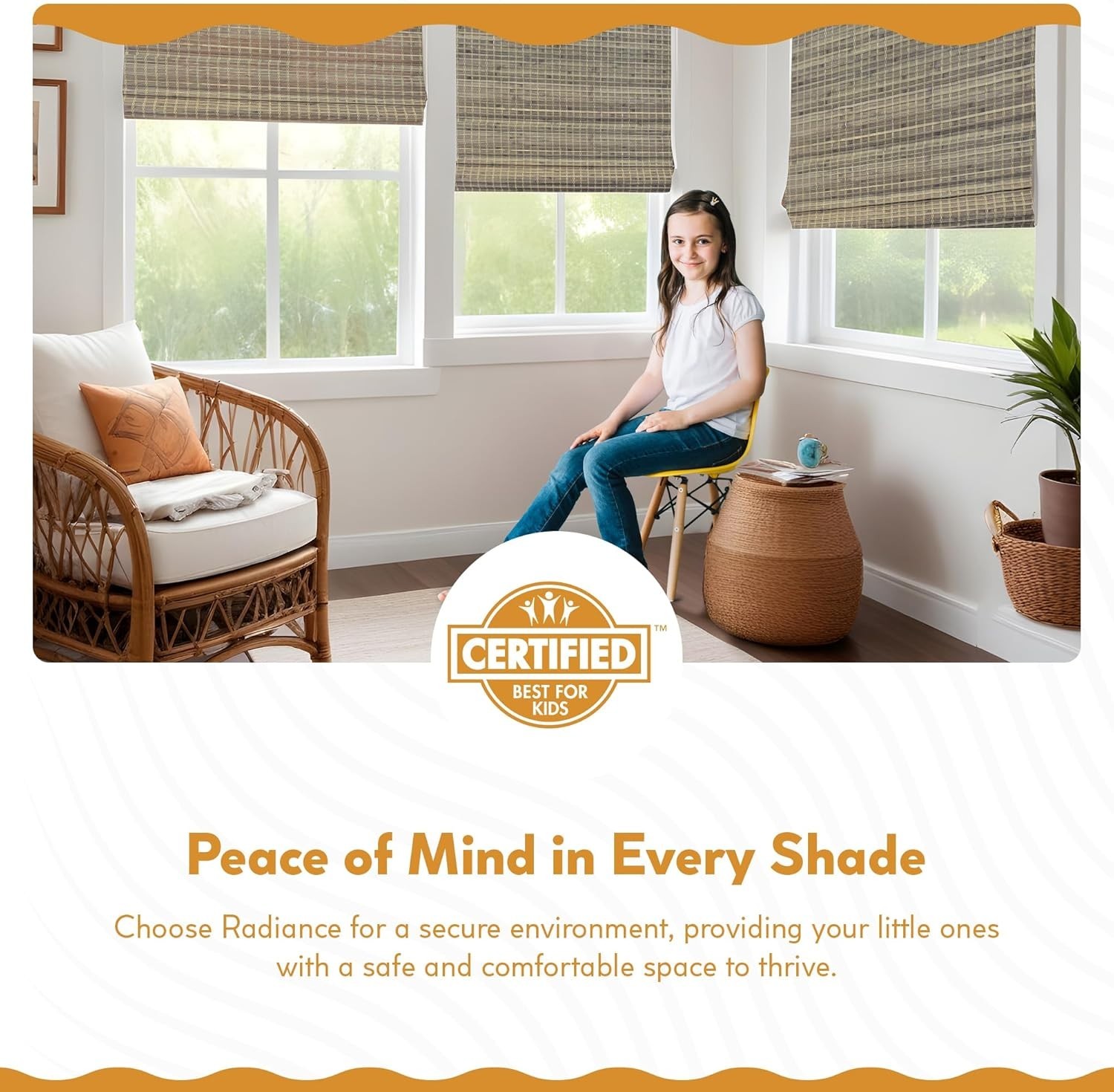 Radiance Cordless Bamboo Roman Shades Windows – Flatstick Bamboo Blinds