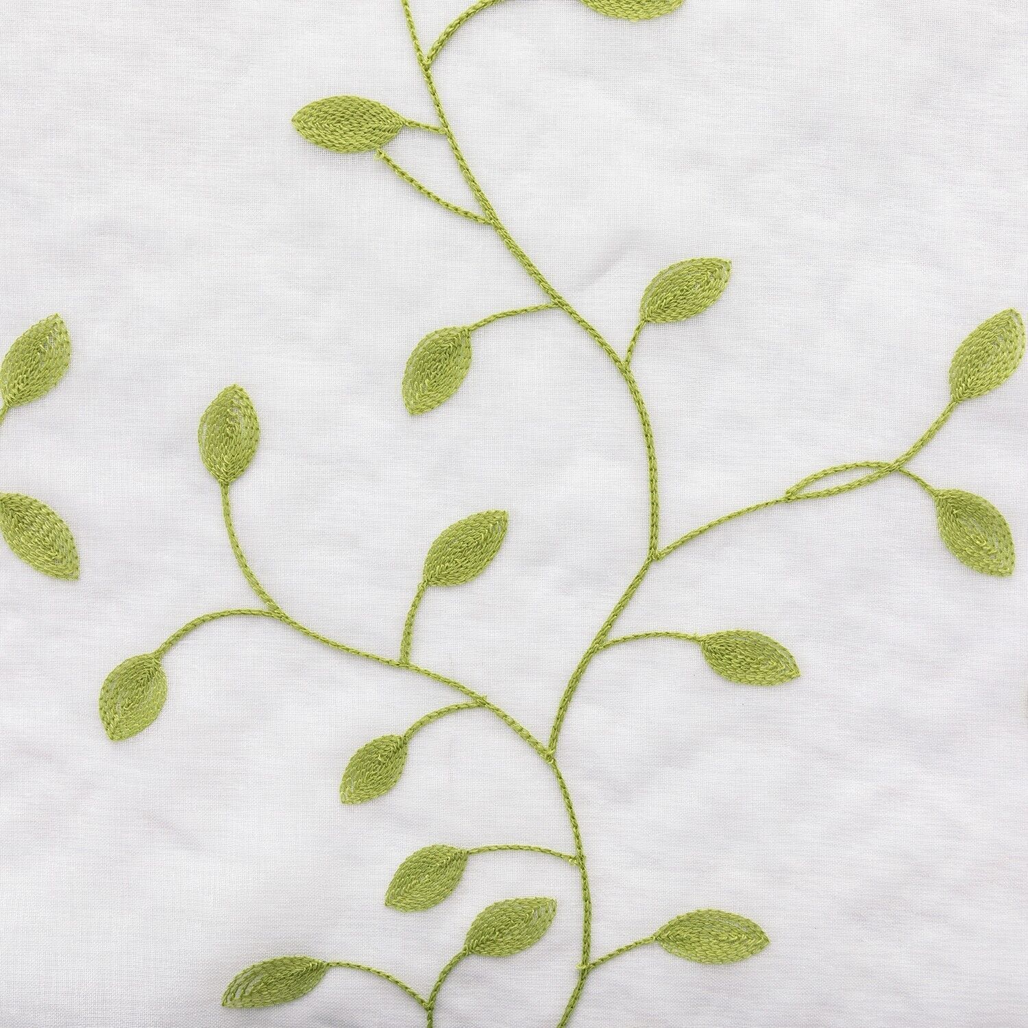 2 Panels Embroidered Leaves Semi Sheer Voile Window Curtains Drapes Living Room
