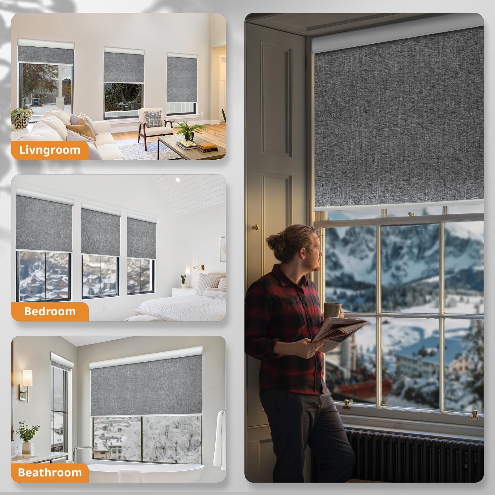 Musclearea Motorized Blinds Remote100 Blackout Smart Blinds Window Cordless