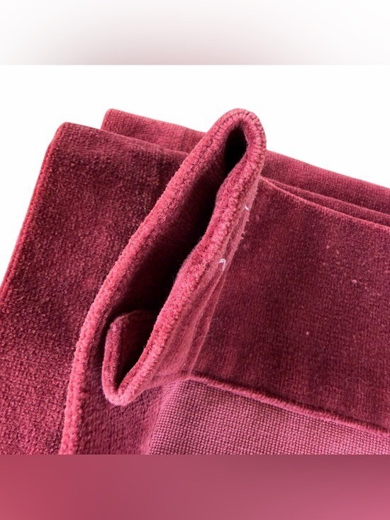 Pottery Barn Velvet Twill Merlot Red Drape Set 48×96 100% Cotton Mexico READ