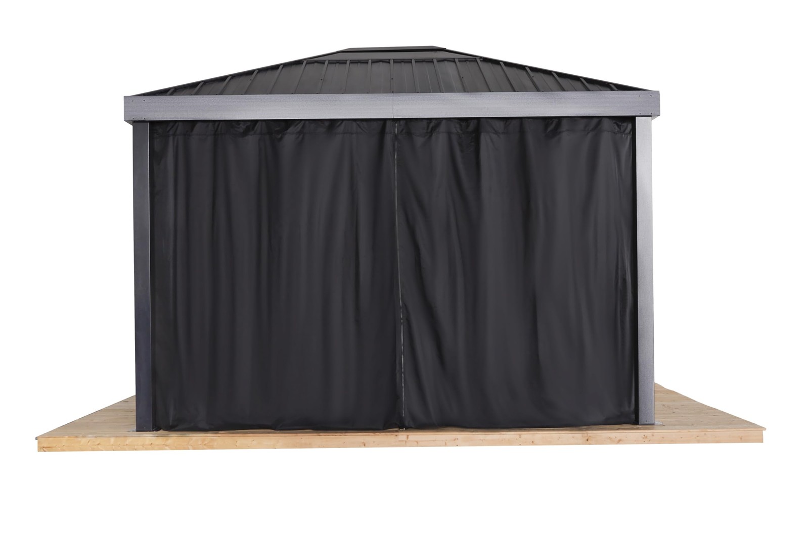 Black Outdoor Curtains for 10 ft. x 12 ft. Kiana Gazebo, Water-Resistant Spun…