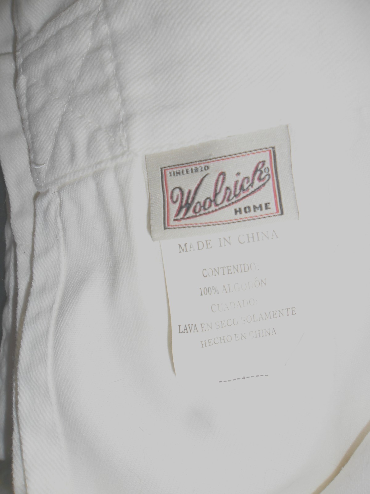 Set of 2 Woolrich Thick Cotton Twill Khaki Curtain Tab Panels Ivory 52″ x 80″