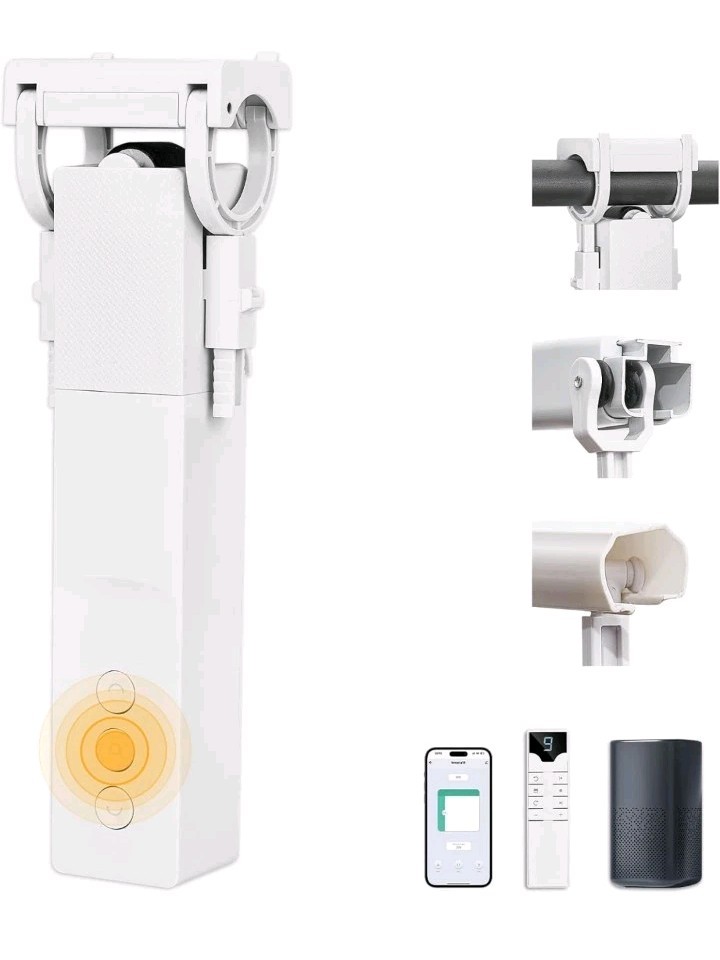Keego Automatic Smart Curtain Opener With Solar Panel, Remote, Control App/Timer