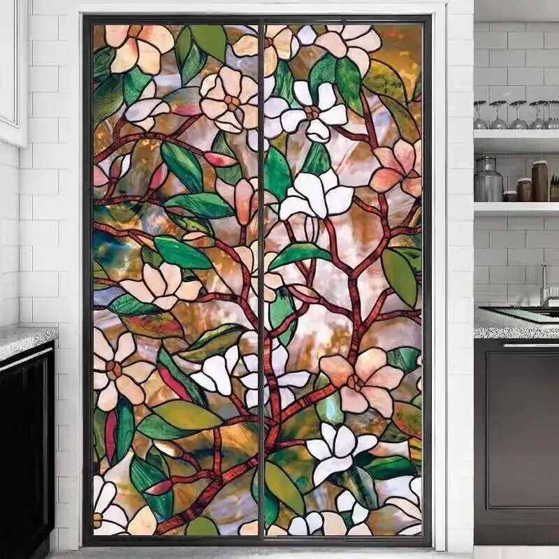 Window Film Stained Glass Vinyl Static Self Adhesive Film Frosted Decor Sticker