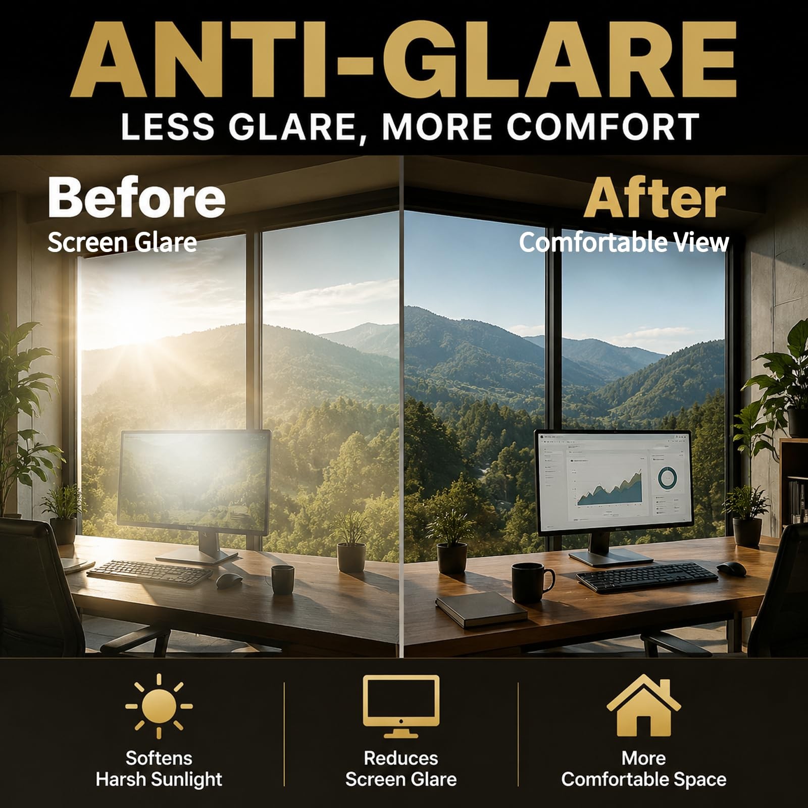 One Way Window Privacy Film, Reflective Window Tint for Daytime Privacy, Heat…