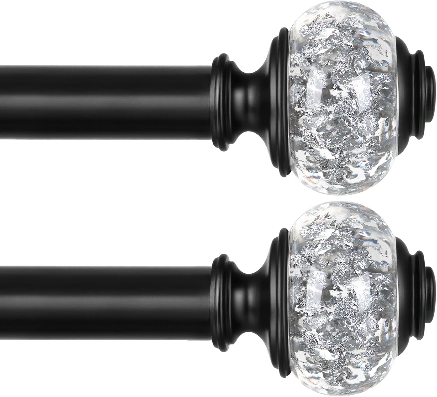 2 Pack Curtain Rod 32 to 58 Inches (2.6-4.8Ft), 7/8 Inch Telescoping Splicing C