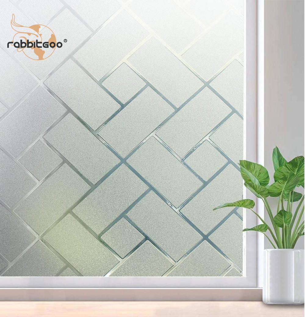 rabbitgoo Window Privacy Film Frosted Static Cling Sticker Decorative Vinly