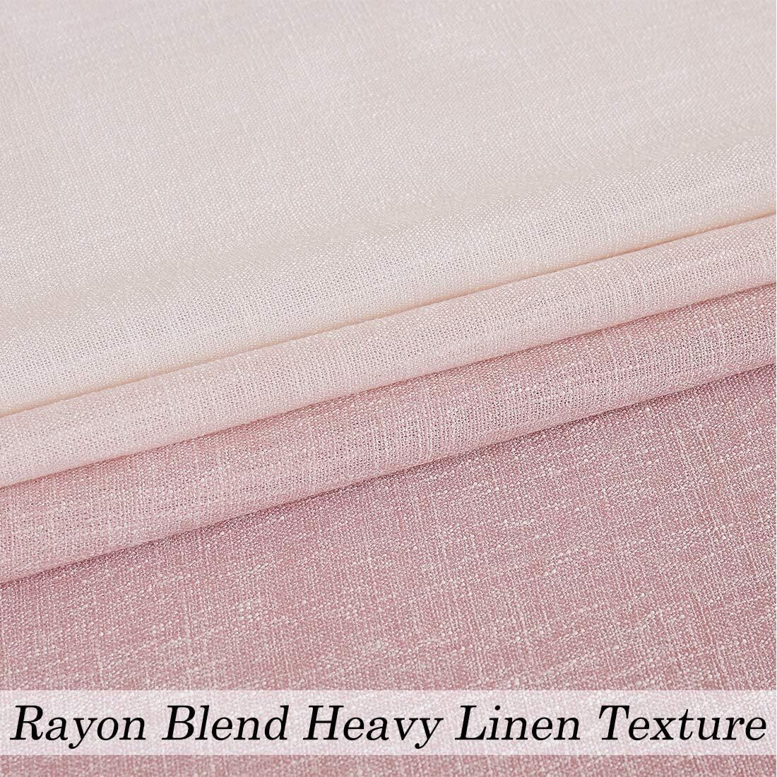 Ombre Window Curtain Panel Linen Gradient Print on Rayon Blend Fabric Backtab
