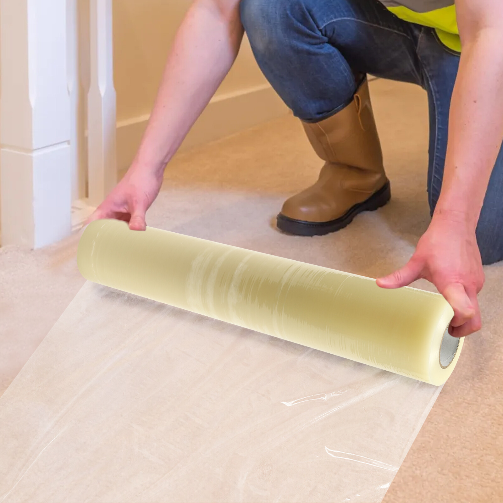 Clear Carpet Protector Strong Adhesive Roll Water Resistant Floor 36″x500ft SALE