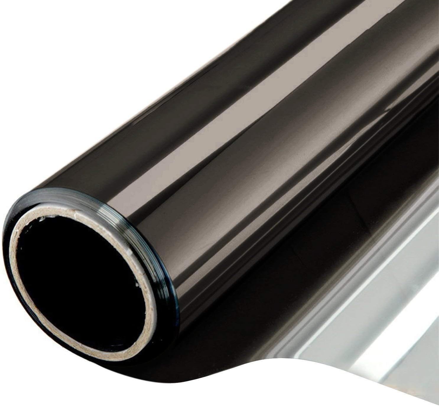 WPCTEV Window Film One Way Mirror Tint 17.5 Inch x 6.5 Feet, Black Silver