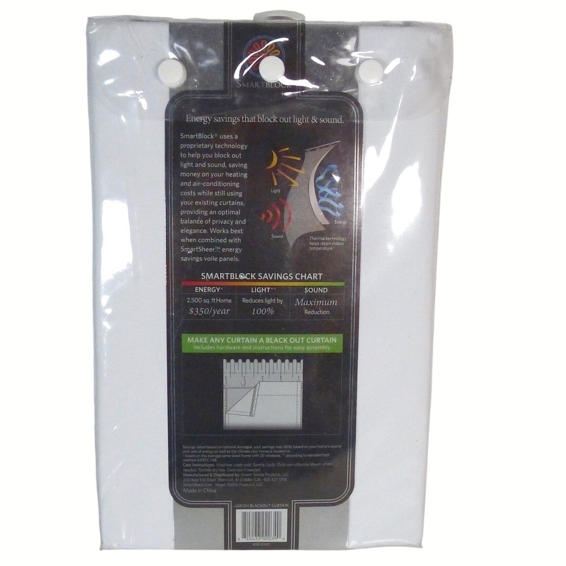 Blackout Insulating Curtain Liner Panel White 40×104 for 108in One Single Panel
