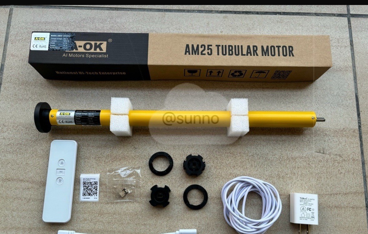 A-OK AM25-1/25-ES-E Lithium-Ion Roller Shade Motor Kit – 1.5″ ****KIT*****