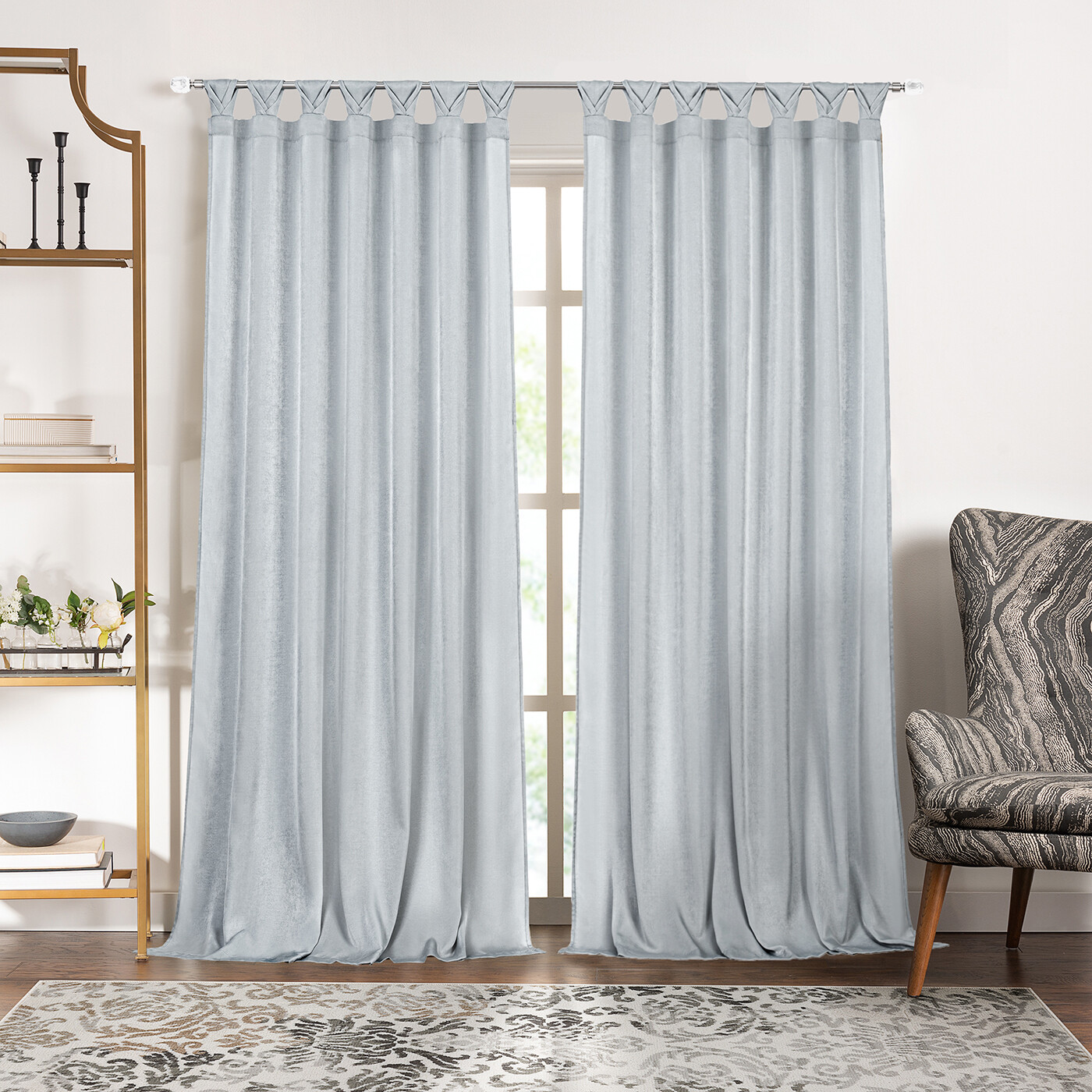 PowerSellerUSA 2-Pack Luxurious Window Curtain Panel with Silky Soft Shimmering