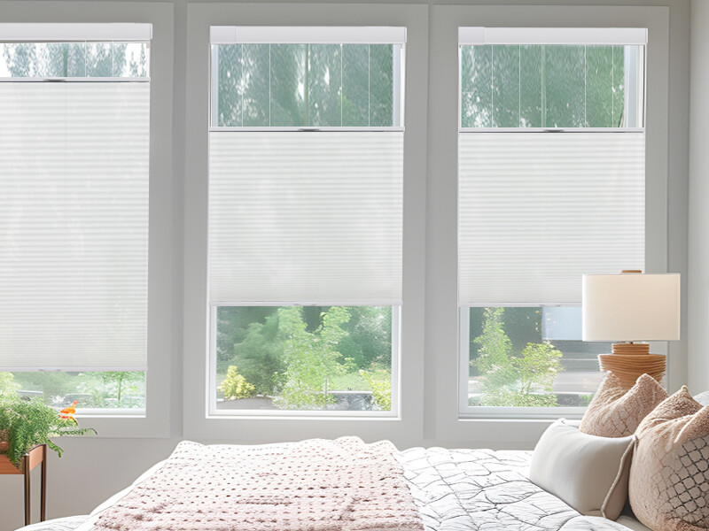 No Drill No Screw Light Filtering White Cellular Blind Shades 45″ Wide or More