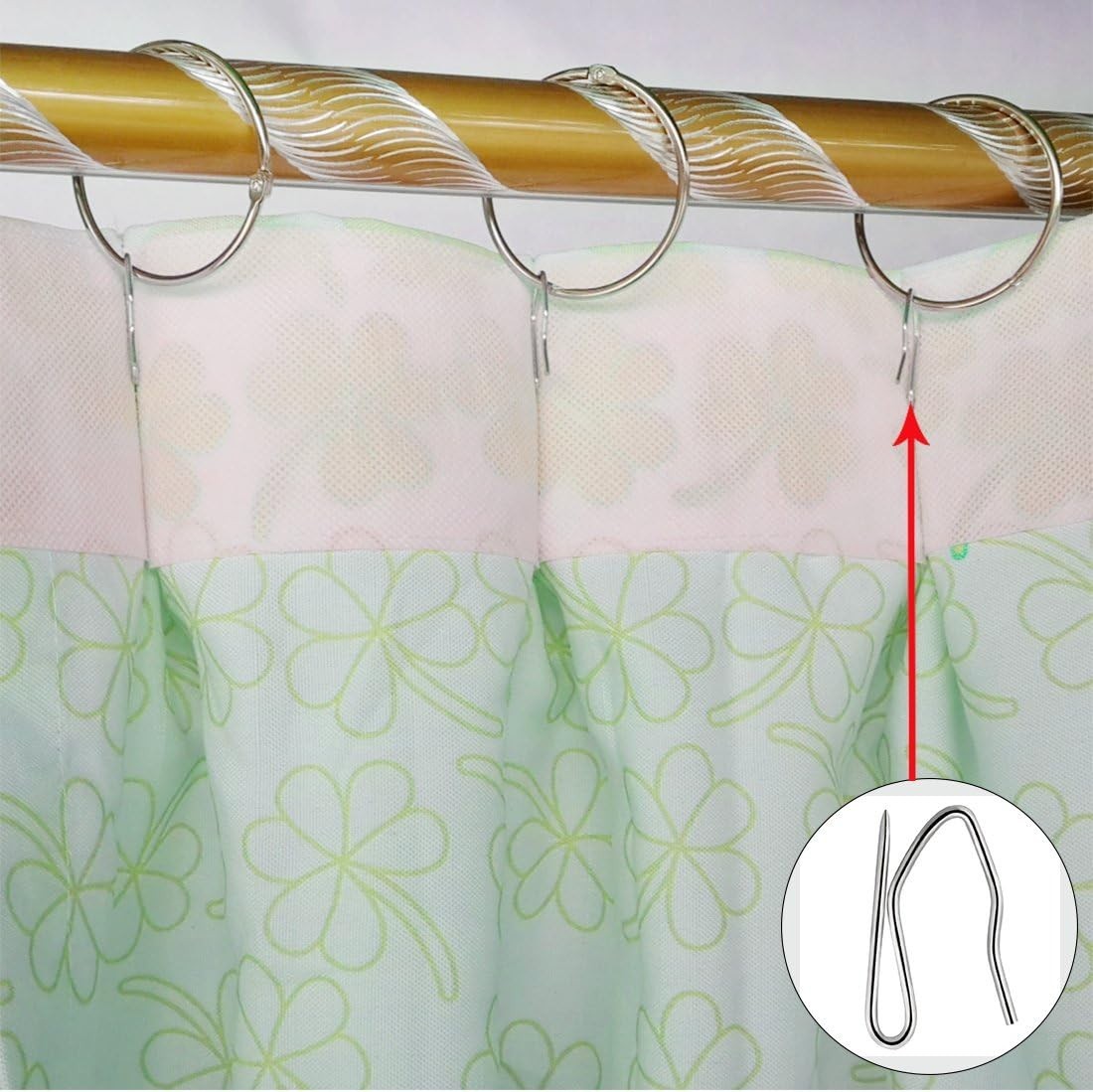 58 Pcs Rustproof Stainless Steel Curtain Hooks – 1.2” Easy Install Design