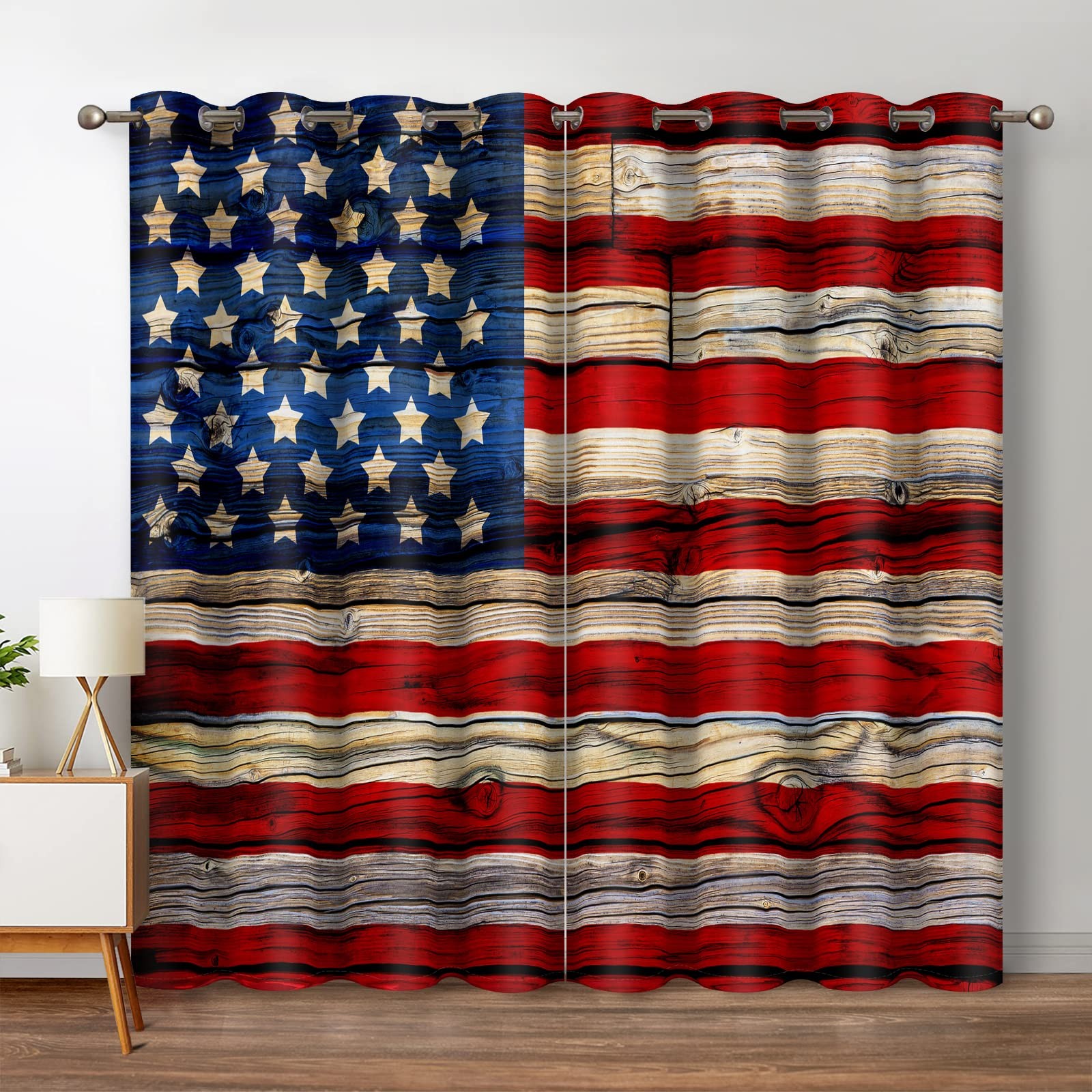 Jekeno American Flag Blackout Curtains United States Flag Independence Day Pa…