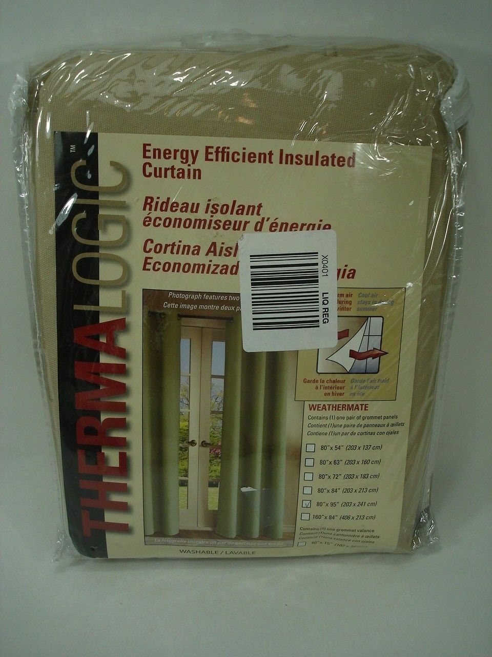Thermalogic Weathermate Grommet Curtain Panel Pair 80 X 95 KHAKI 70370 NEW
