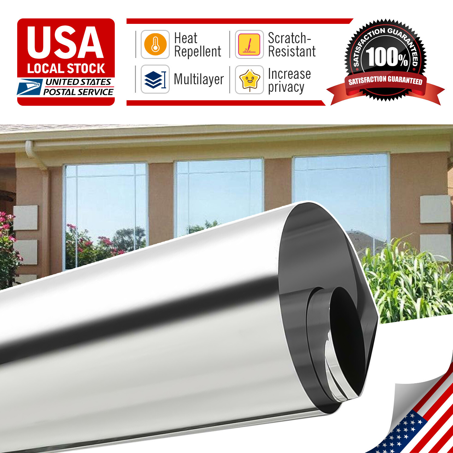 15% VLT Uncut Window Roll Tint Film 20″ x 79″ for New Home Office Glass Silver
