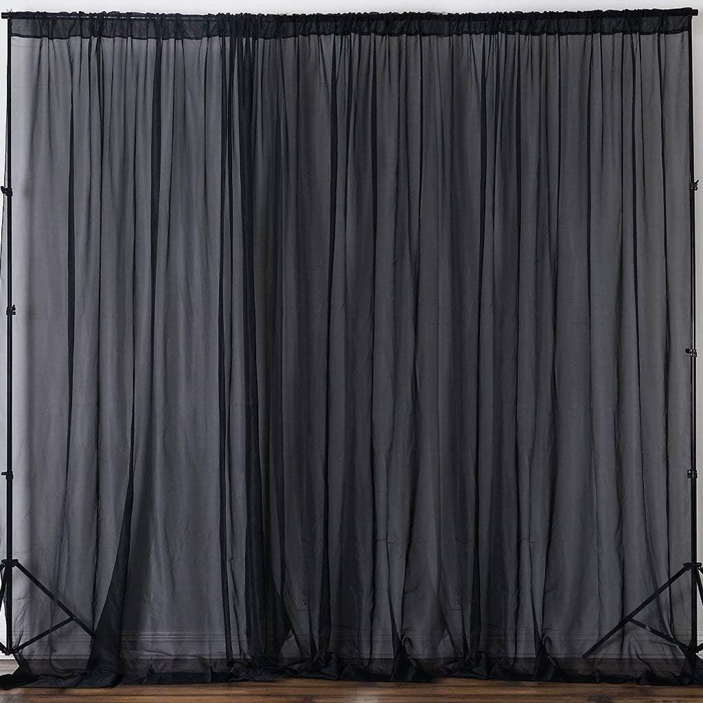 Premium Sheer Voile Drapes 10ft Wide – Wedding Backdrop & Home Curtains NFPA 701
