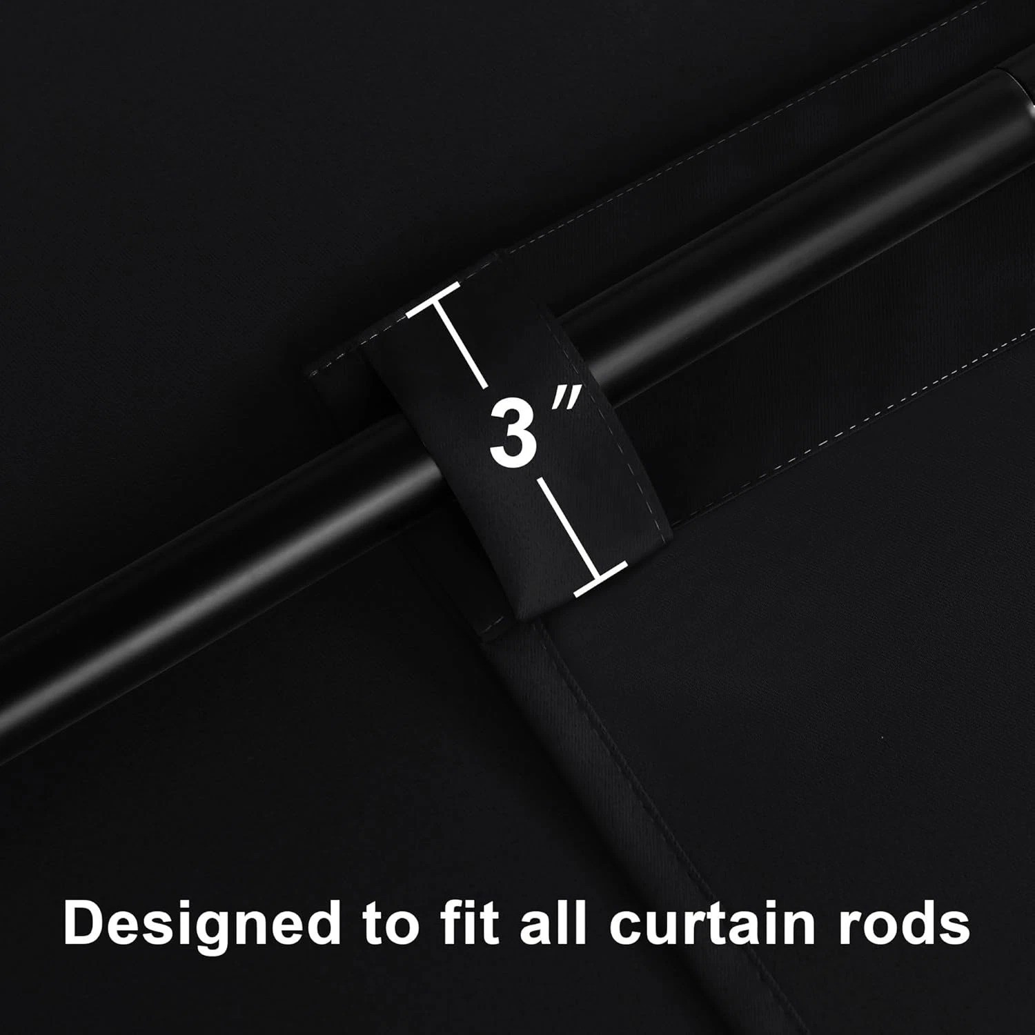 Hiasan Black Out Curtains 63 Inch Long Sewn with Tiebacks, Rod Pocket & Back Tab