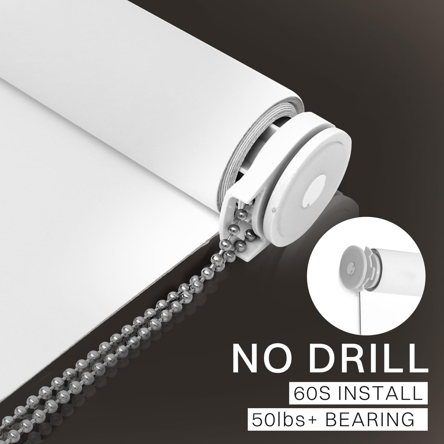 Hidpriva No Drill No Tools 100 Blackout Uv Blind For Down – 37 W X 75 H
