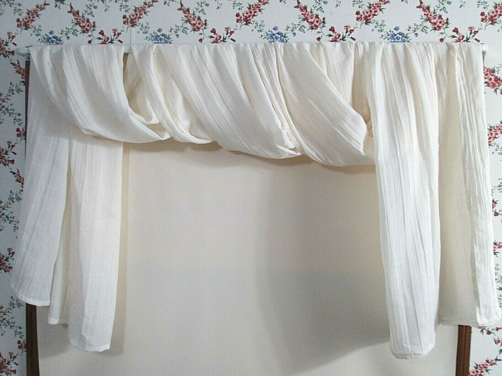 Madison Park 12 ft. x 42 in. Light Pink/Cream Gauze Swag Valance