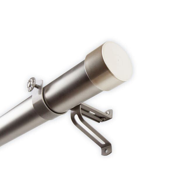Two InstyleDesign 1.5-inch Adjust Curtain Rods – 48 to 84 inches – satin nickel