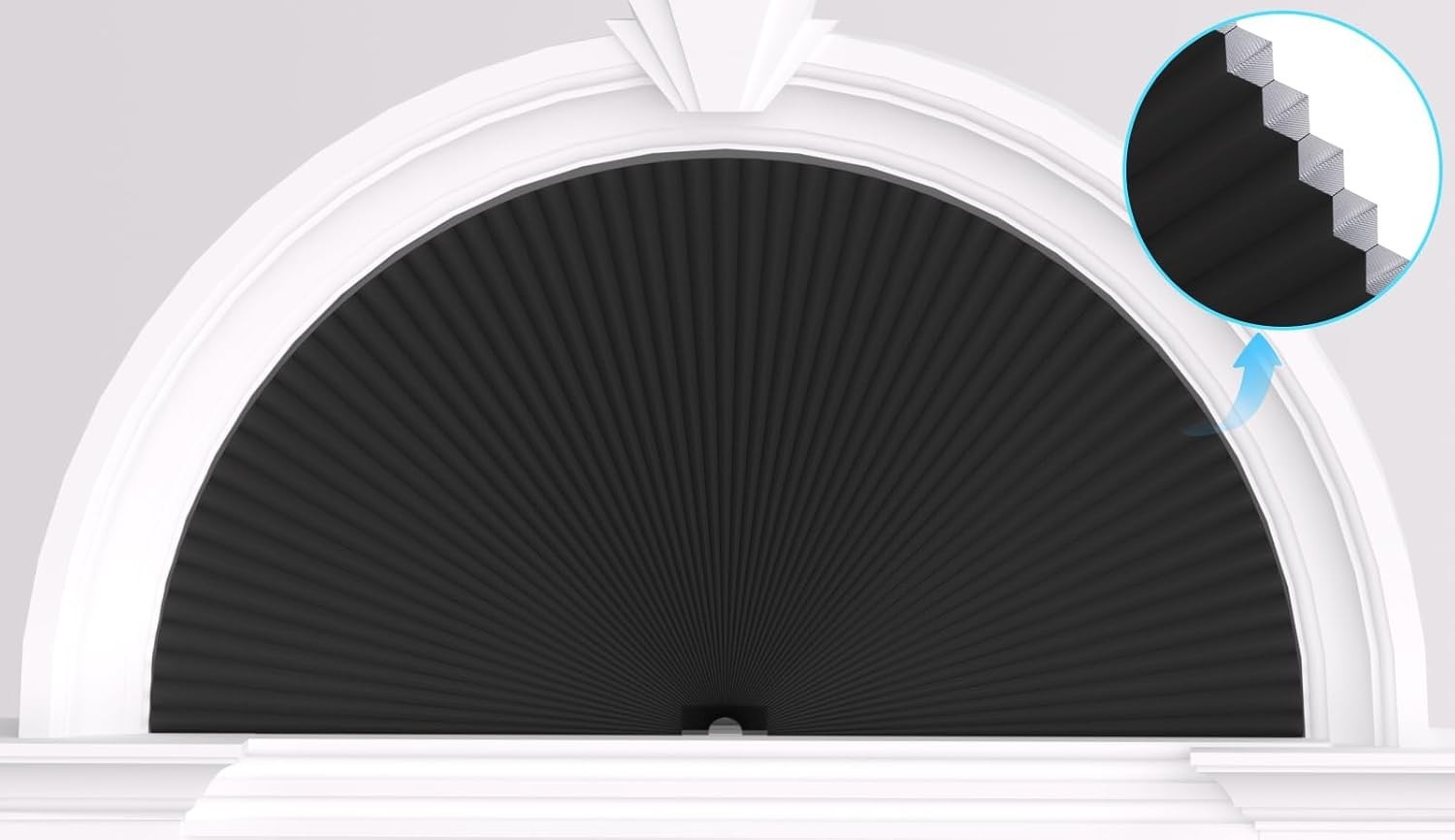 Arch Window Shades Half Circle Blackout Cellular Shades Cordless No Drill Bli…
