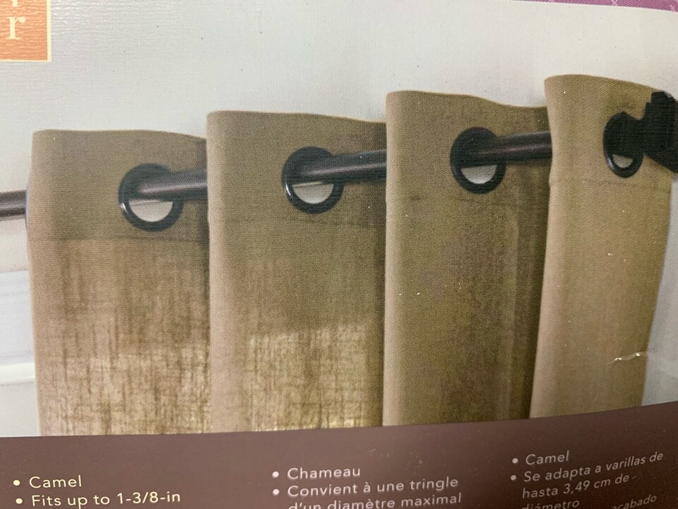 allen + roth 84” Camel Polyester Light Filtering Grommet Single Curtain Panel