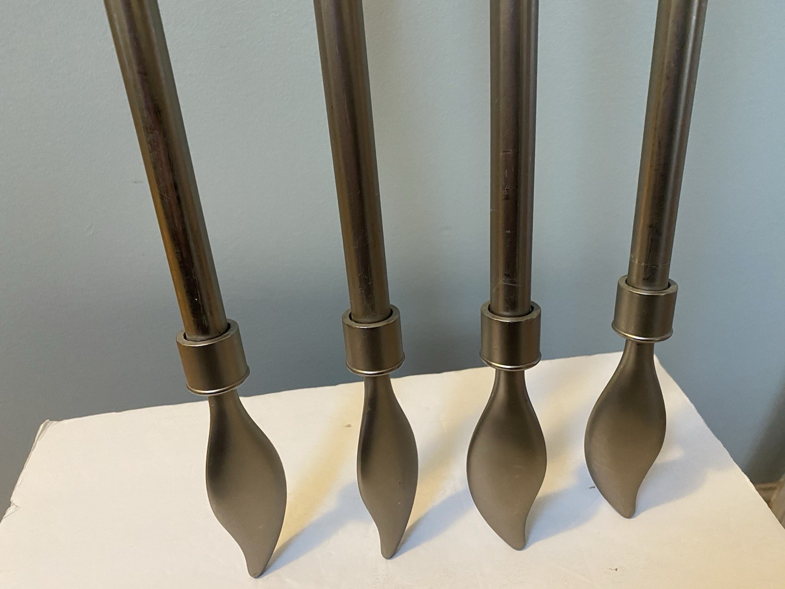 Decorative Window Brushed Nickel Heavy Duty Curtain Rod’s w/ Finials & Hardware