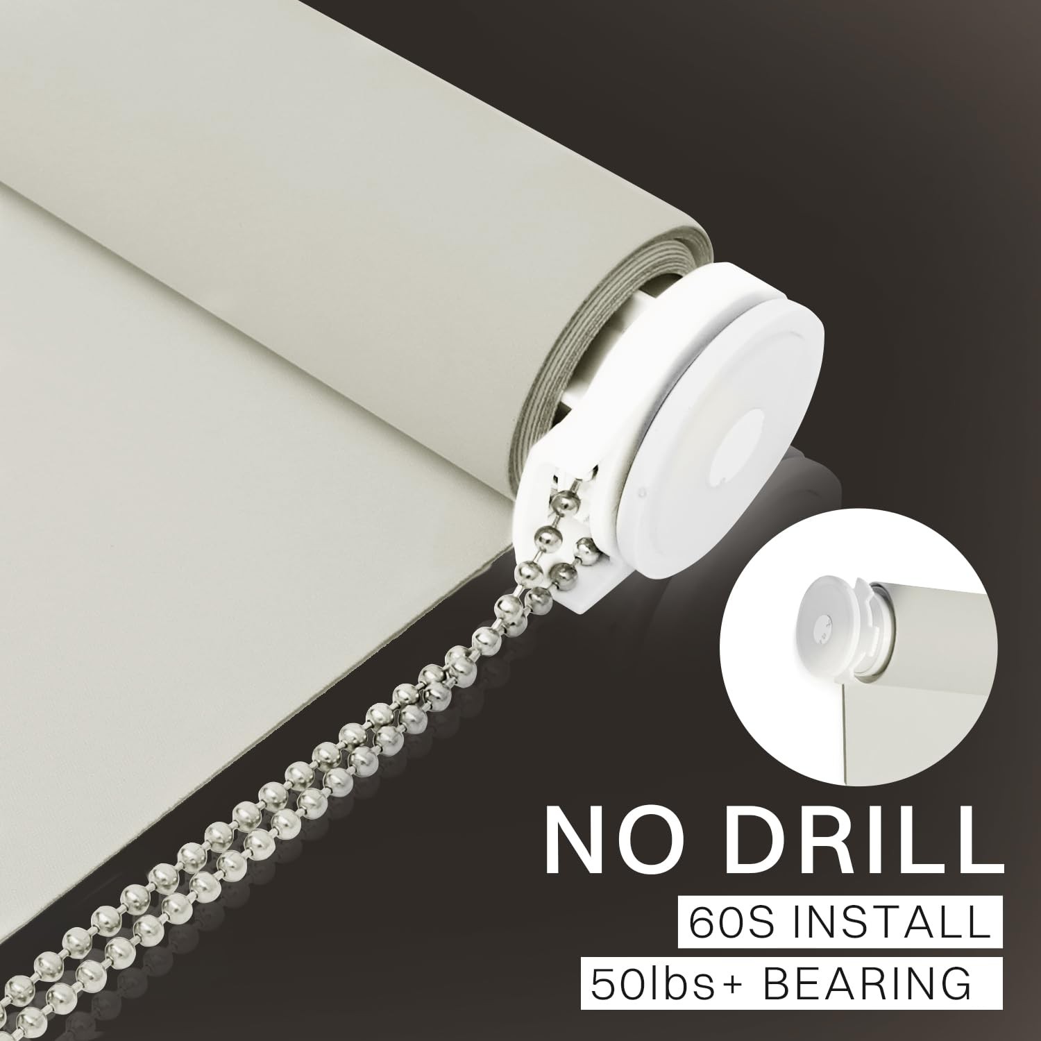 Hidpriva No Drill No Tools 100 Blackout Roller Shade Uv Protection Easy-Care