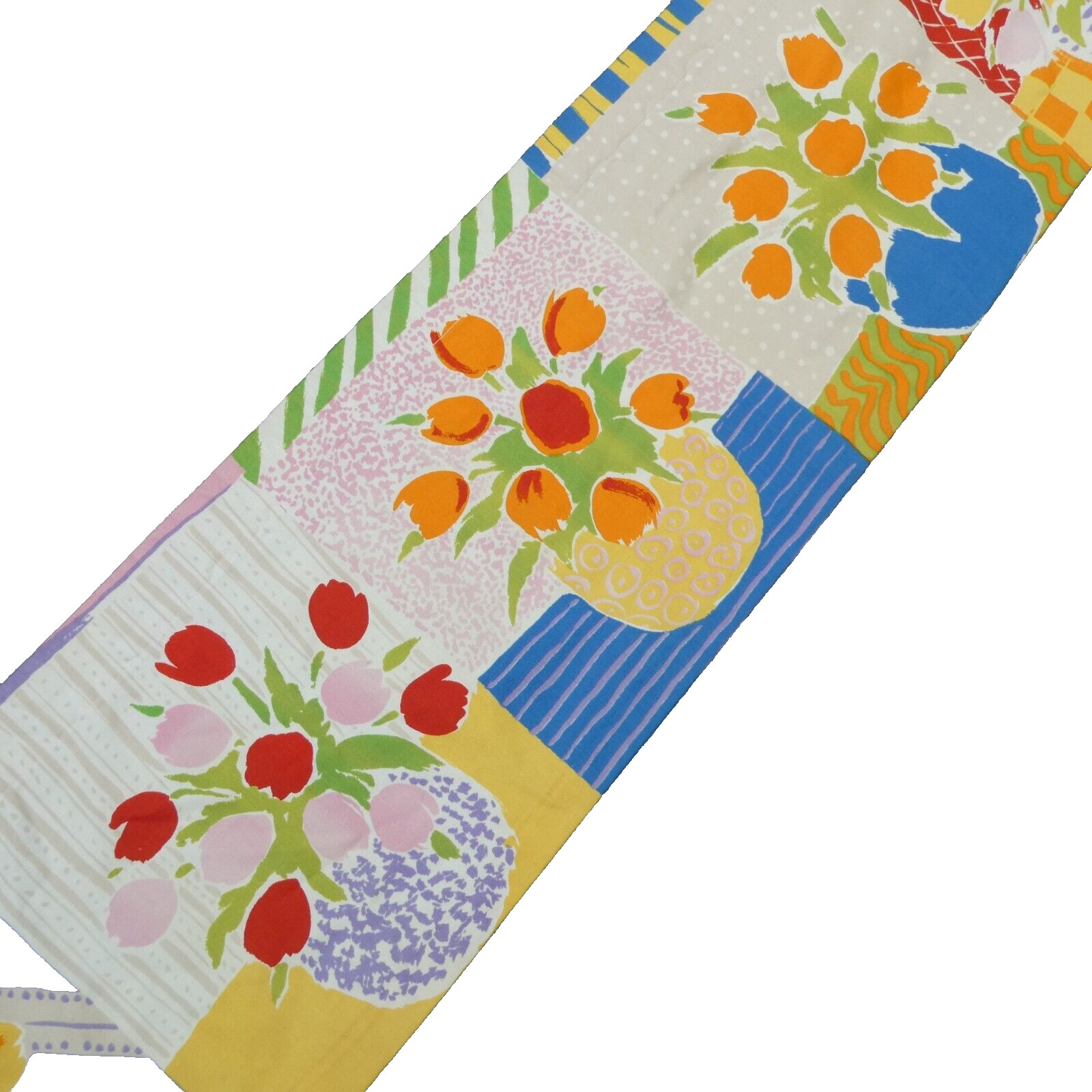 Contemporary Custom Curtains Valence Vase of Tulips Print 10.5 inch Drop 2 Width