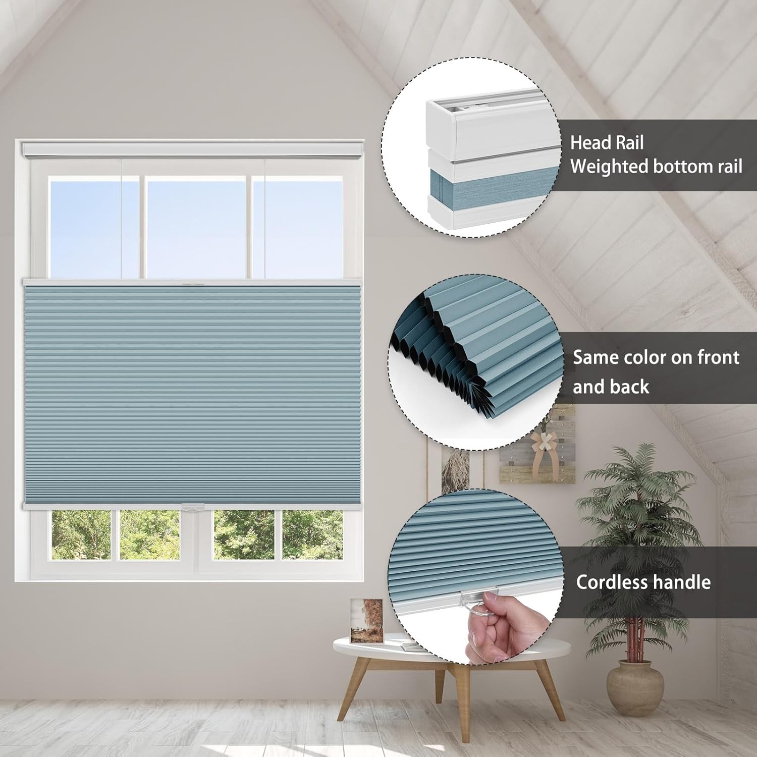 Cordless Blackout Cellular Blinds Window Shades Top-down Bottom Up Honeycomb