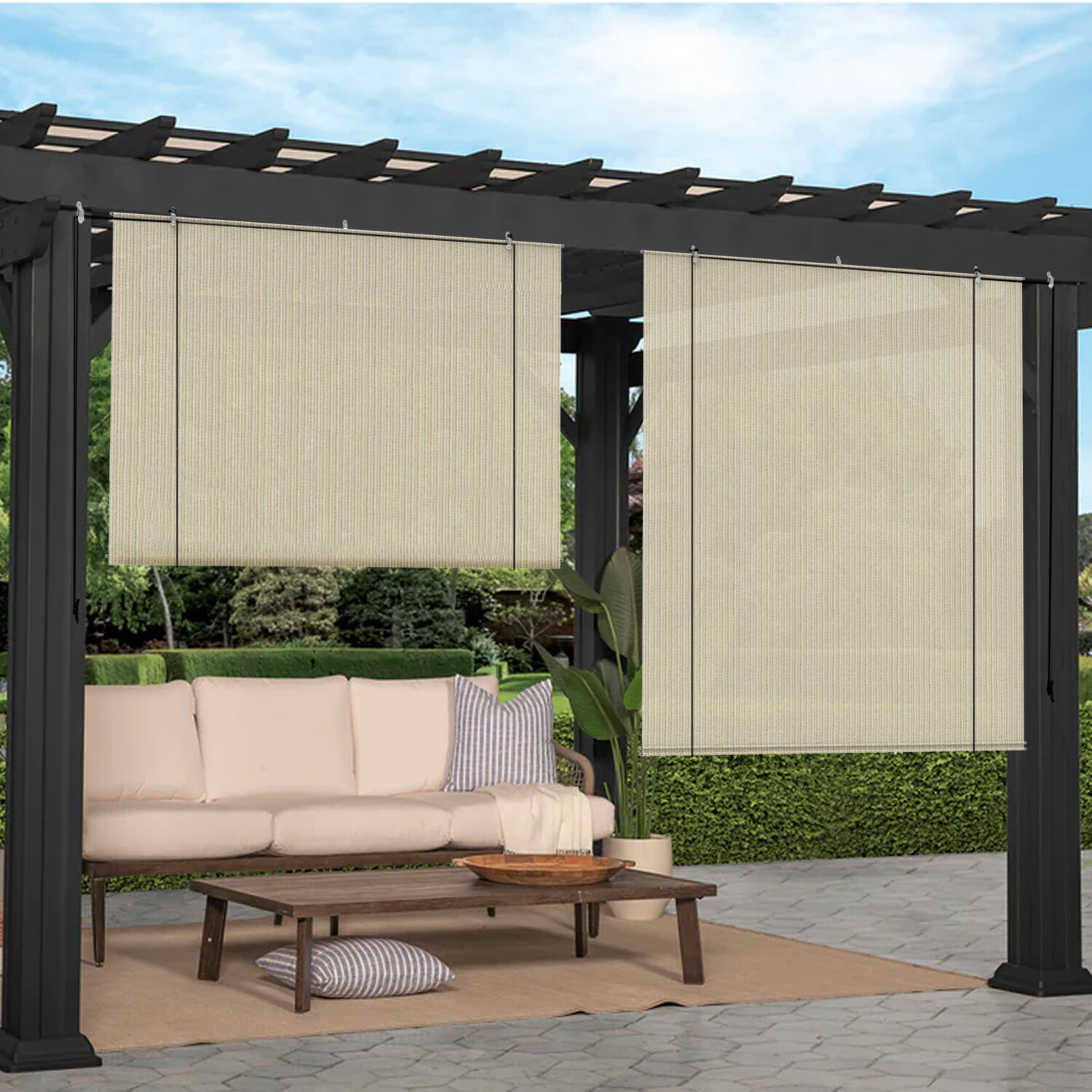 Roller up Shades Curtain Patio Deck Porch Pergola Balcony Backyard Outdoor-5FT