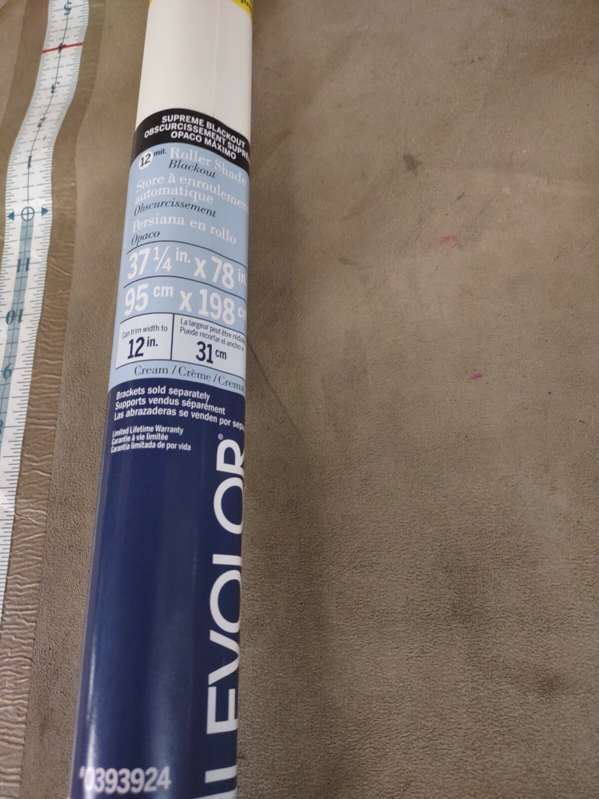Levolor Blackout Room Darkening Cordless Roller Shade 37 X 78 in.