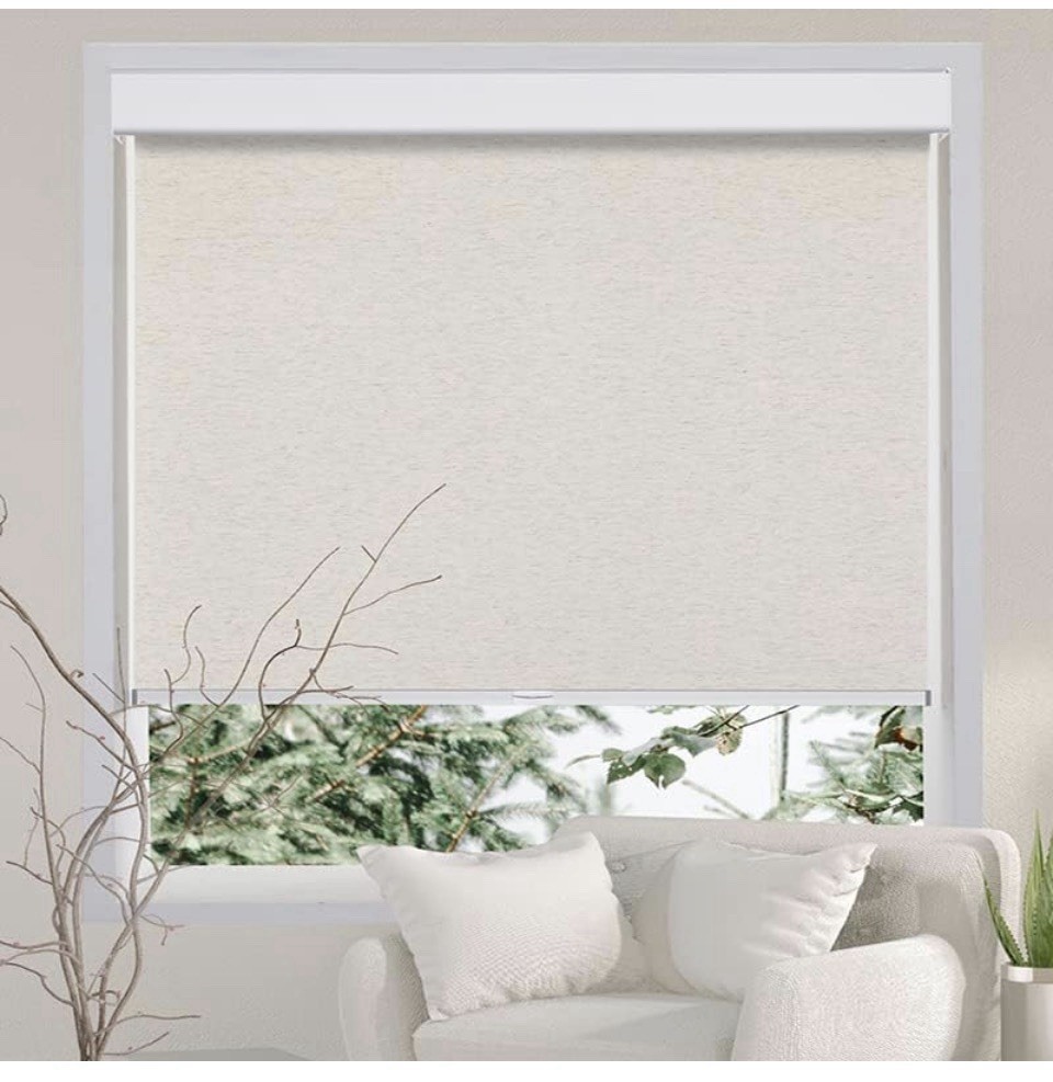 Cordless Roller Shades Light Filtering Roller Window Shades (30″W x 64″H) Cream