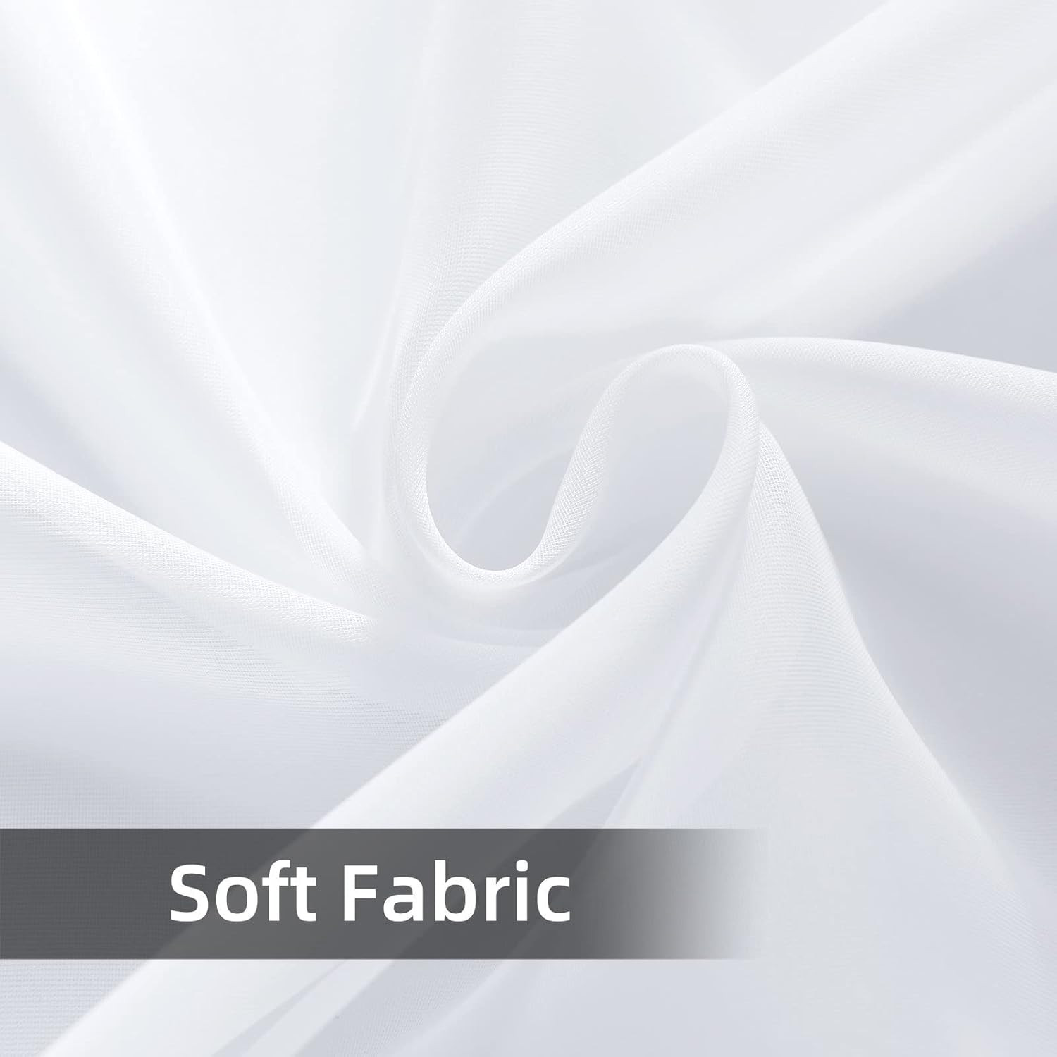 Solid Sheer Rod Pocket Curtain Voile Draperies 2 Panels White Beige Black Grey I