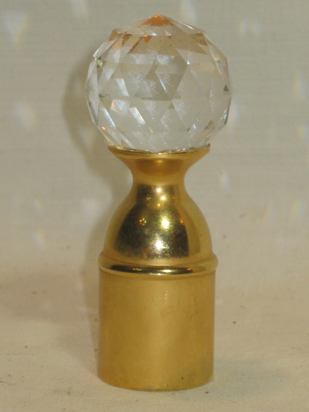 multi faceted crystal finial topper ornate glass sphere metal base