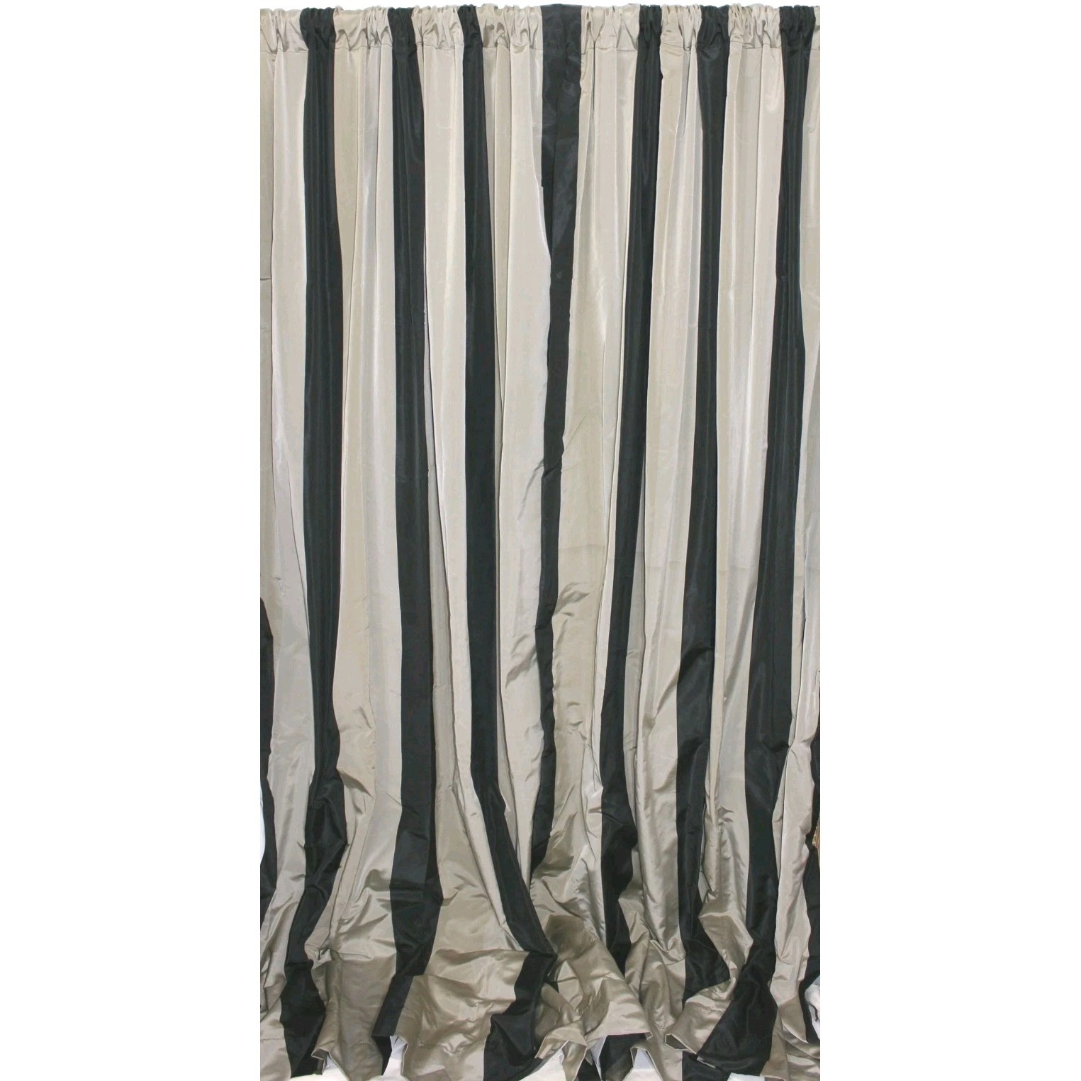 Striped Faux Silk Drapes Lined Weighted Curtains 50×84 Modern Color Block