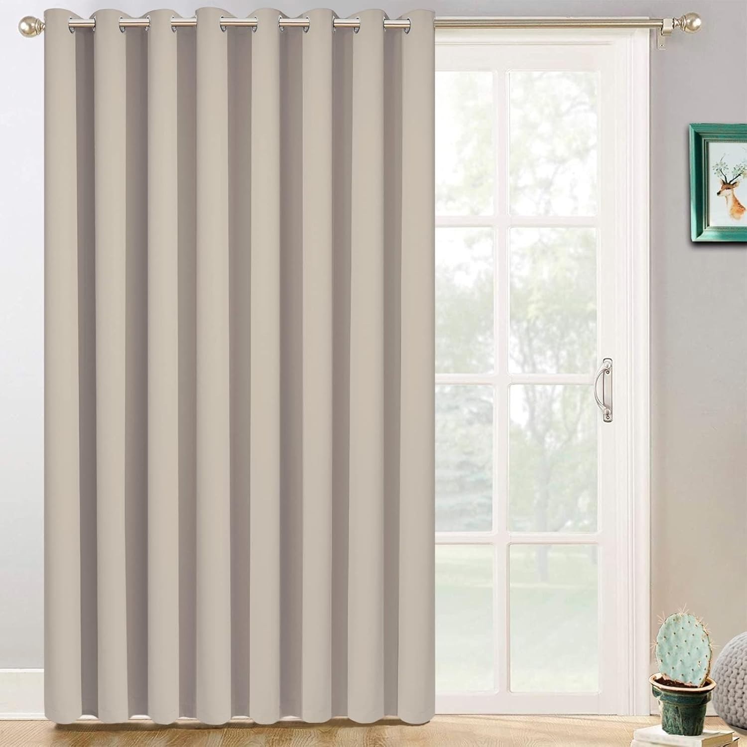 Versatile Extra Wide Blackout Curtains for Any Room – Natural, W100 x L84