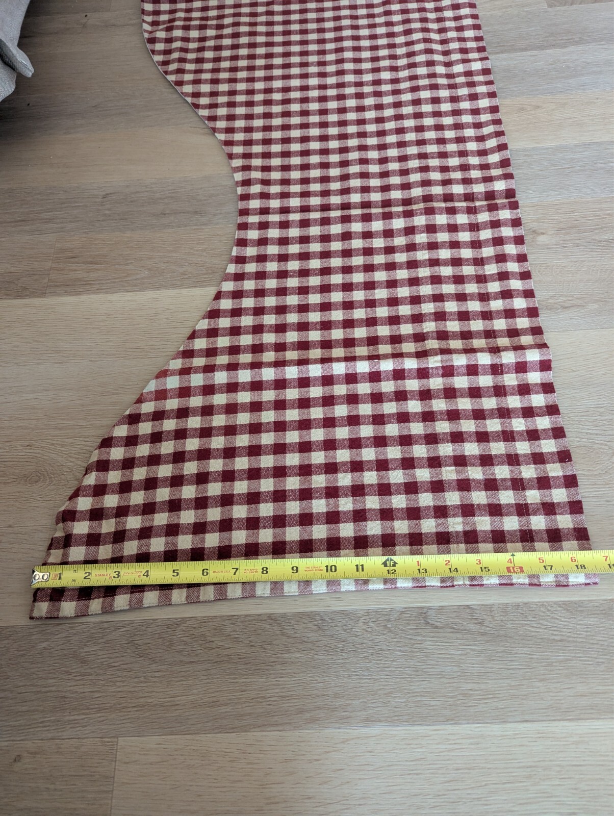 Heritage Check Curtain Set, Barn Red & Khaki Tan, Swag Panels & 2 Valiances