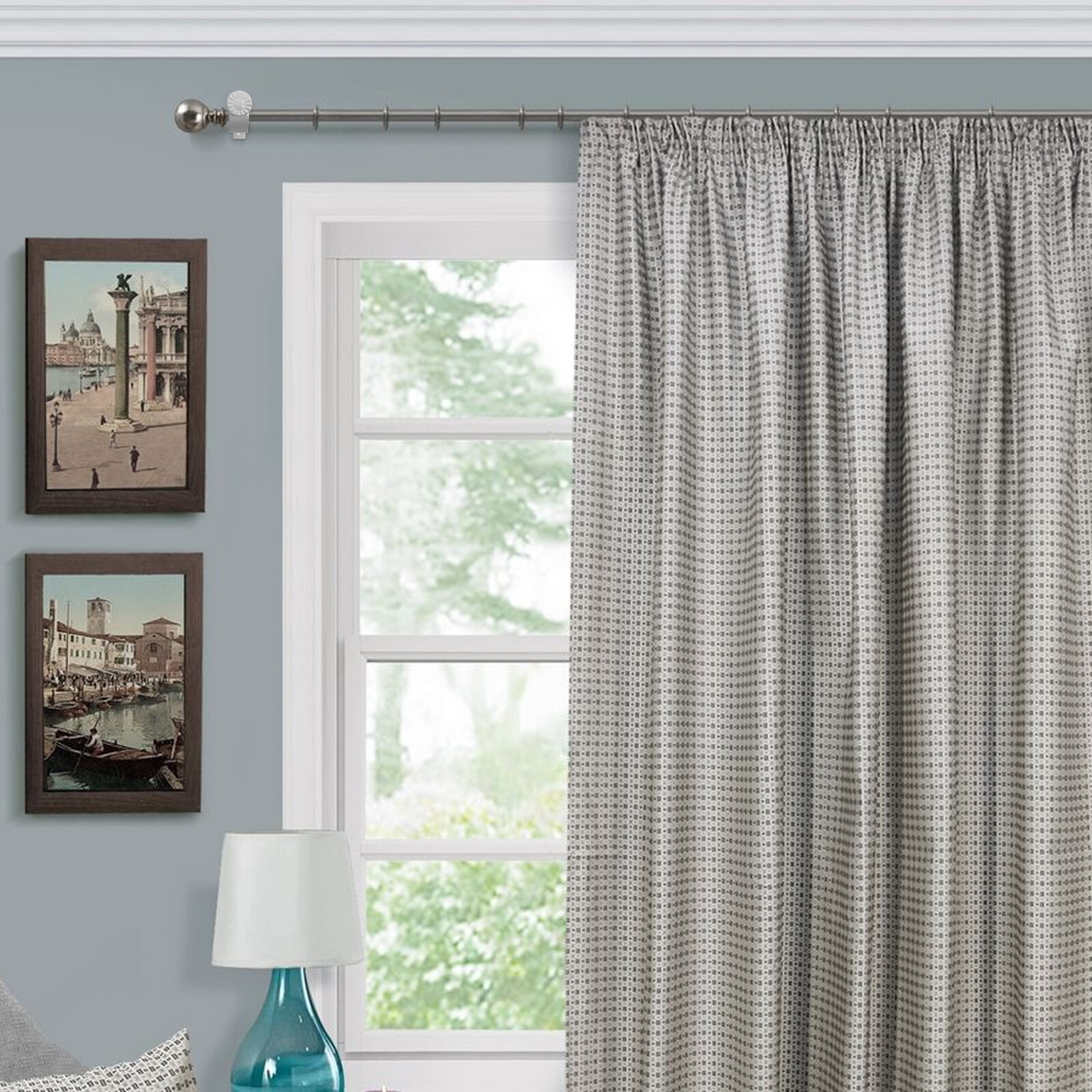 4x Adjustable Wall Mount Curtain Rod Brackets for 1-1.2in Rods No Drill w/ Screw