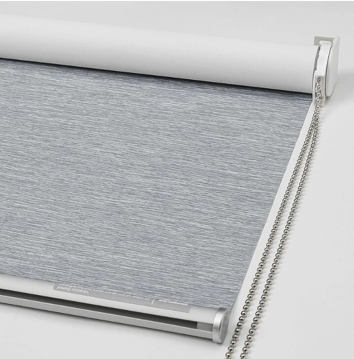 ChrisDowa 100% Blackout Roller Shade, Striped Jacquard Thermal Insulated, UV…