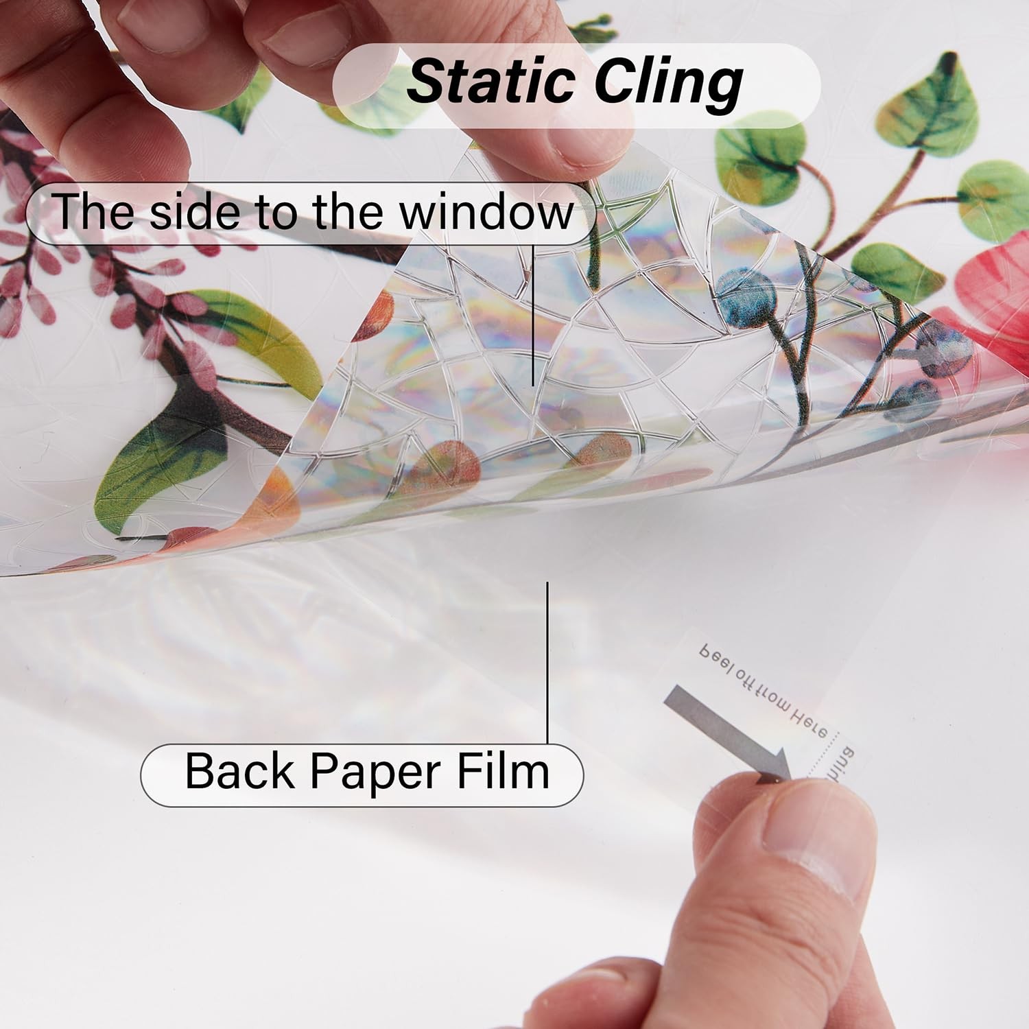 Window Privacy Film, Stained Glass, Static Cling, 17.5″ x 78.7″