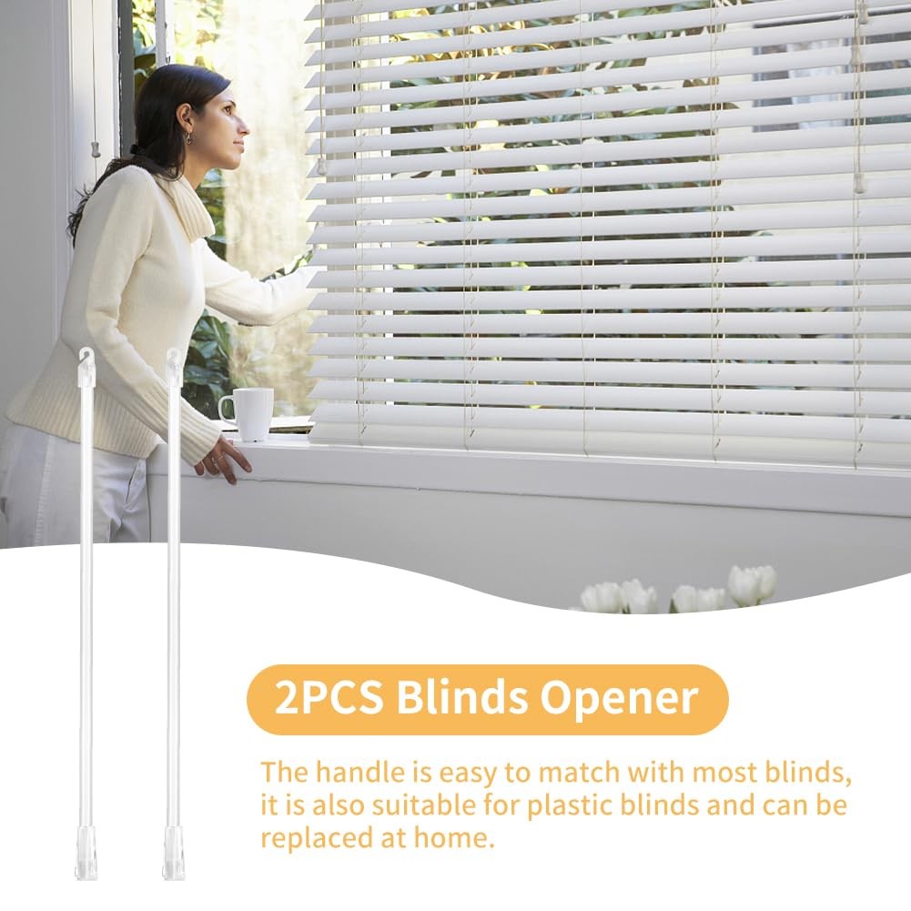 2 Pcs 17 Inch Vertical Blinds Wands Tilt Replacement with Hook and Grip