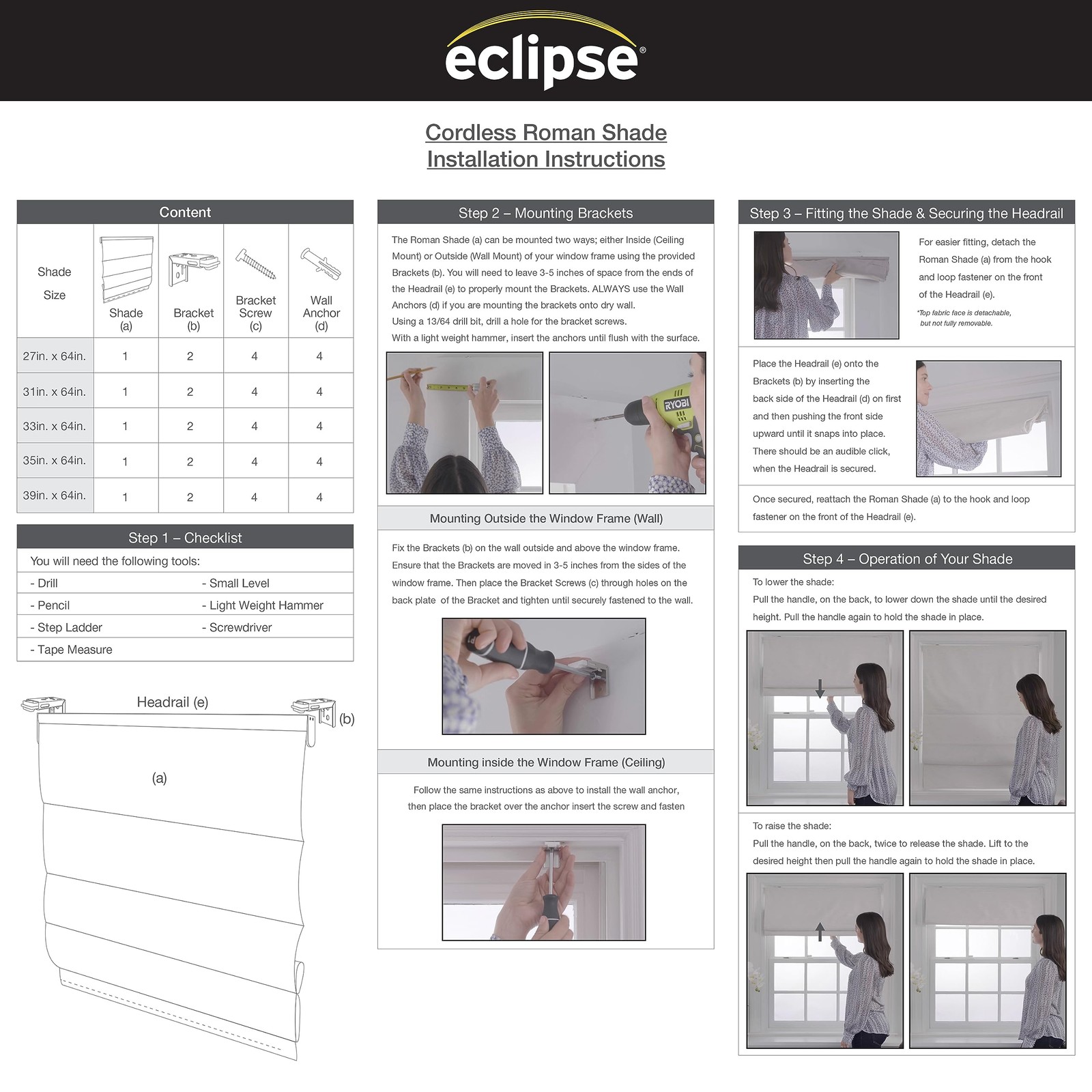 Eclipse Evangeline Botanical Roman Shade 31 in Wide x 64 in Long Aloe