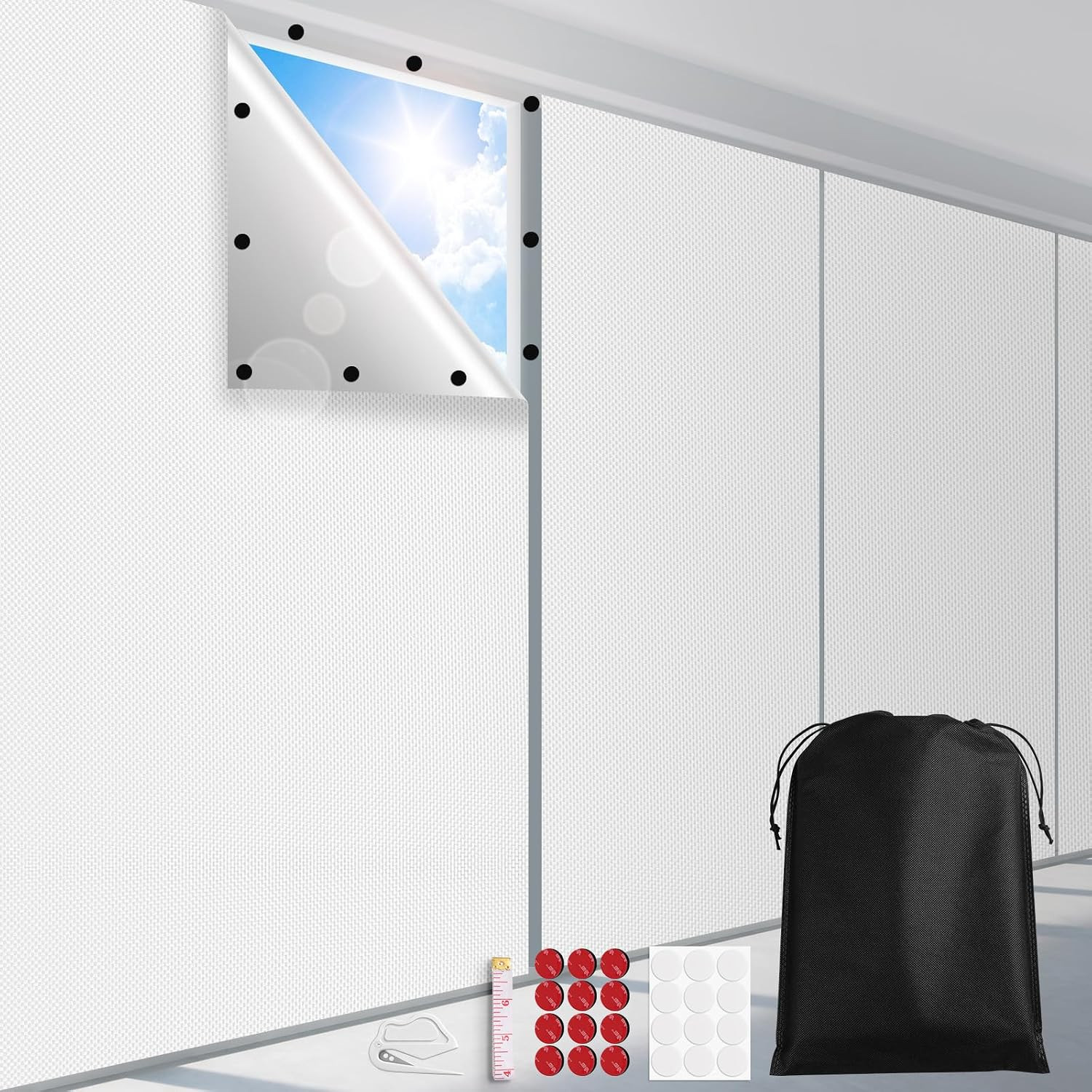 Blackout Curtains for Bedroom, Portable 100% Black Out Window Cover Film, Cuttab