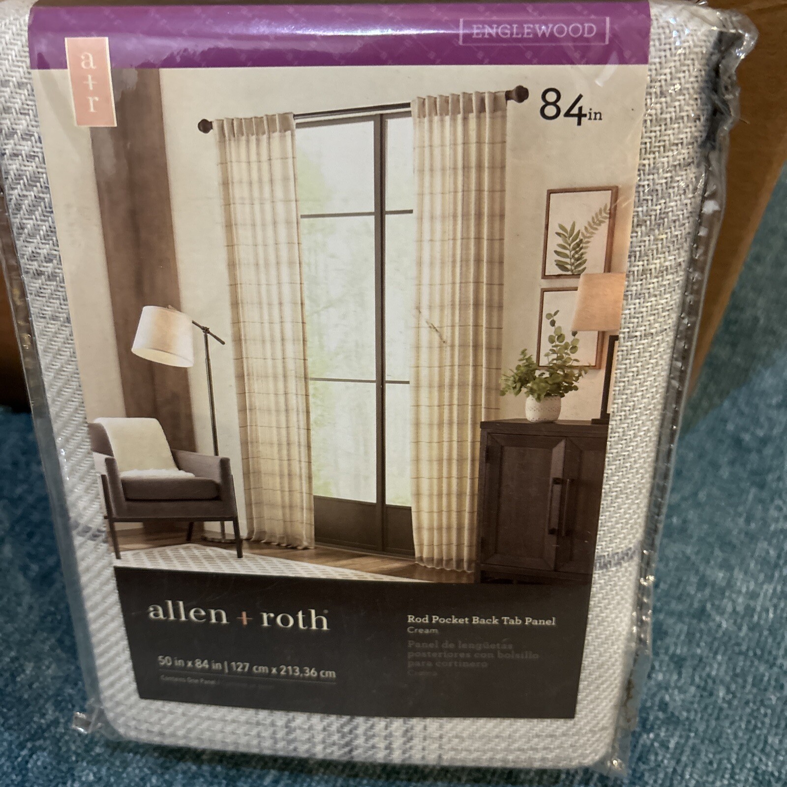 allen + roth 84-in Cream Light Filtering Back Tab Single Curtain Panel 3 Colors