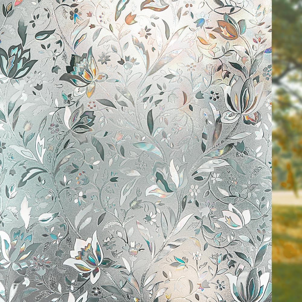 Window Privacy Film, Frosted Removable Glass Covering for Bathroom, Opaque St…